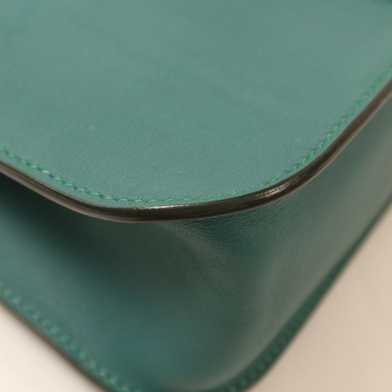 HERMES Swift皮革Mini Halzan手挽肩背兩用袋Malachite-10