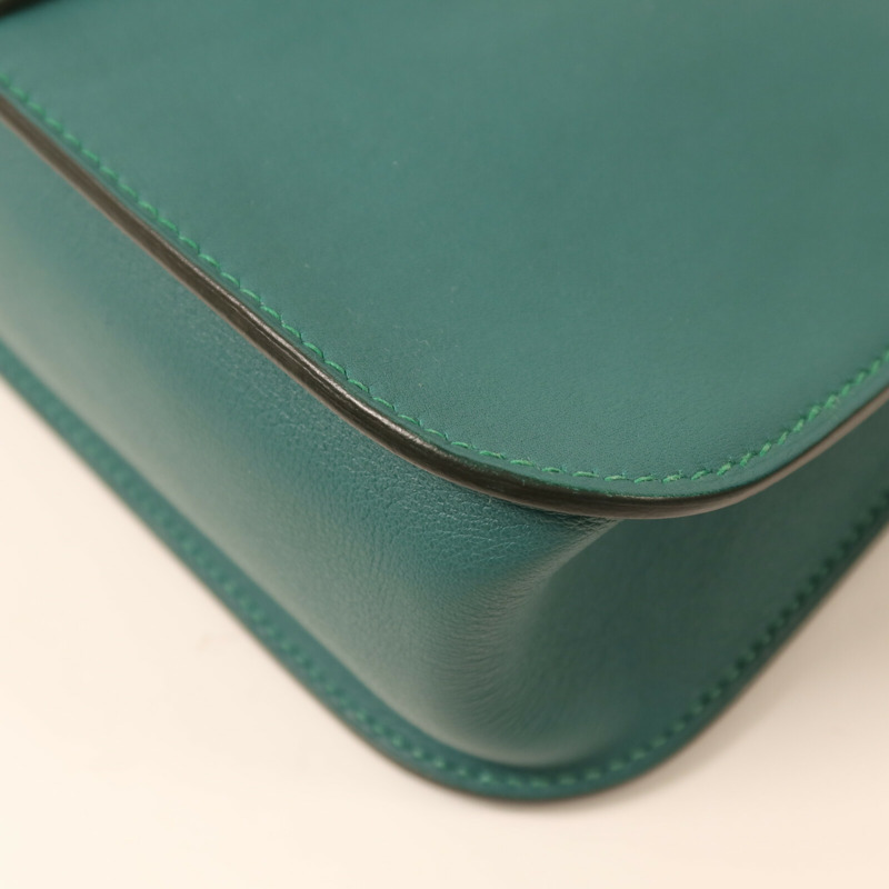 HERMES Swift皮革Mini Halzan手挽肩背兩用袋Malachite-11