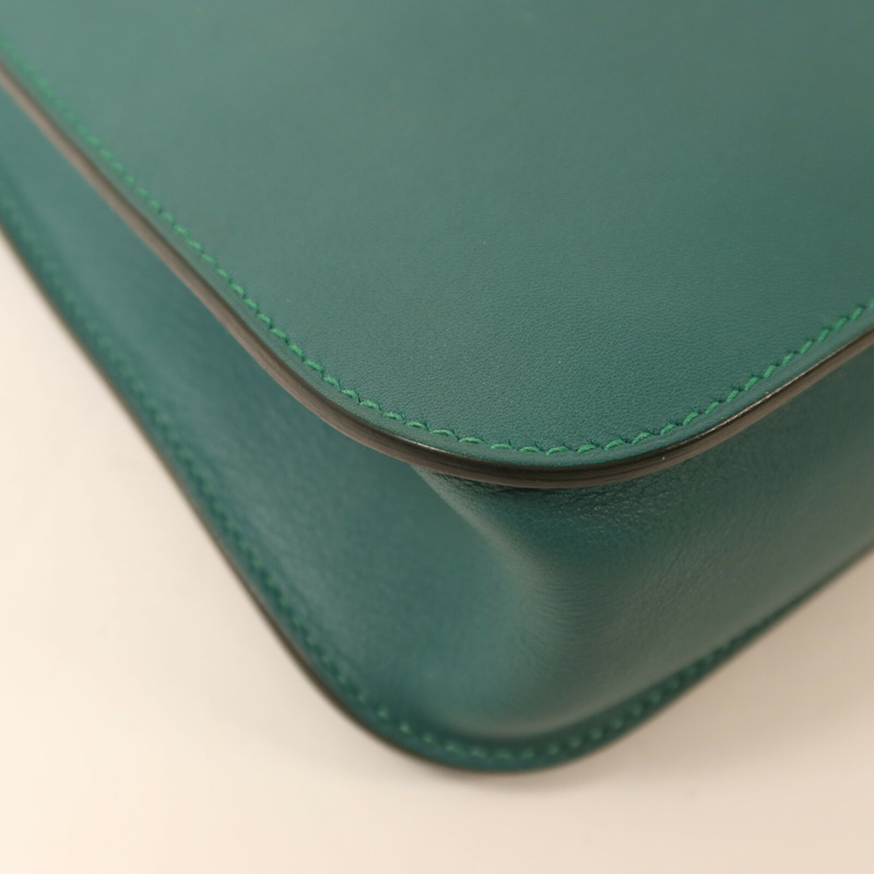HERMES Swift皮革Mini Halzan手挽肩背兩用袋Malachite-12