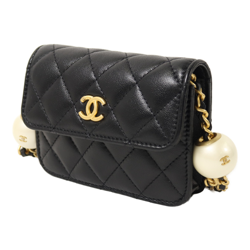 CHANEL 羊皮皮革Chain Shoulder鏈帶肩背袋-2