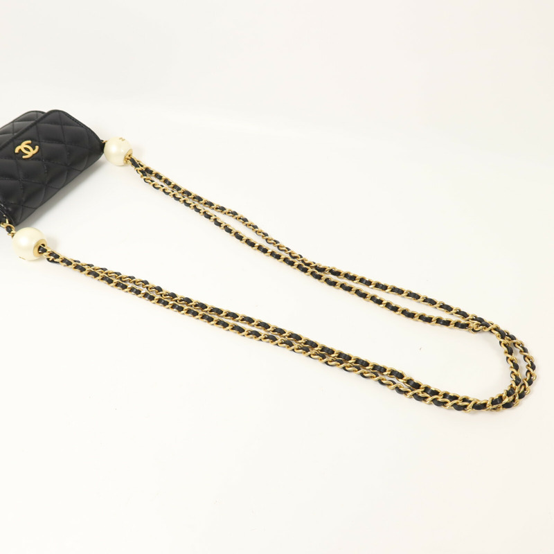 CHANEL 羊皮皮革Chain Shoulder鏈帶肩背袋-8