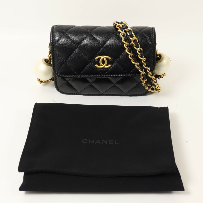 CHANEL 羊皮皮革Chain Shoulder鏈帶肩背袋-9