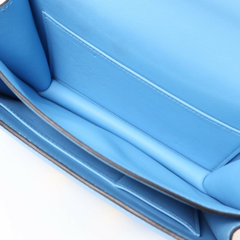 HERMES Swift皮革Constance Mini肩背袋Celeste-4