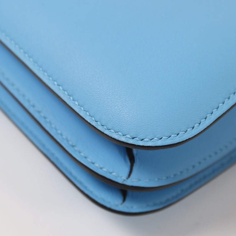 HERMES Swift皮革Constance Mini肩背袋Celeste-13