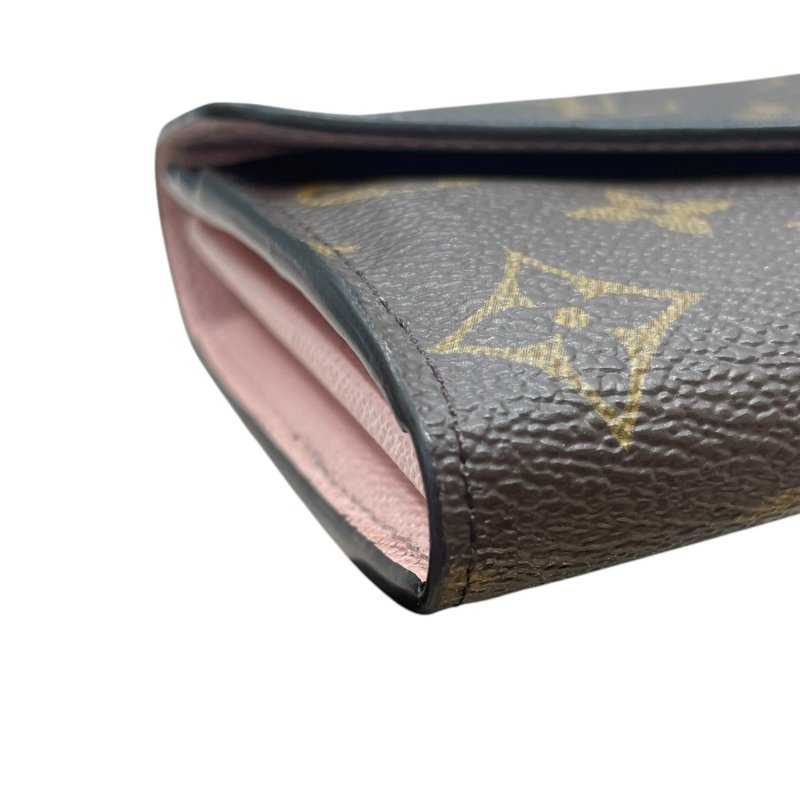 LOUIS VUITTON 路易威登 M62235 PORTEFEUILLE SARAH 長夾 PVC帆布 老花 粉色-5