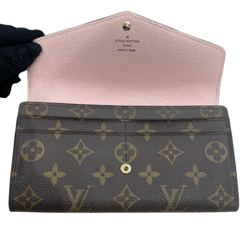 LOUIS VUITTON 路易威登 M62235 PORTEFEUILLE SARAH 長夾 PVC帆布 老花 粉色-8