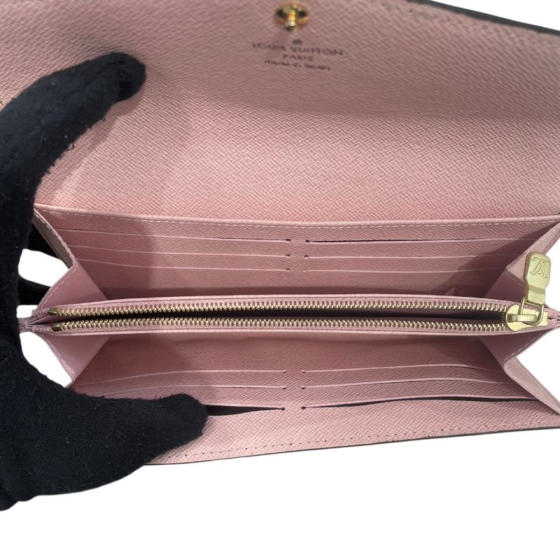 LOUIS VUITTON 路易威登 M62235 PORTEFEUILLE SARAH 長夾 PVC帆布 老花 粉色-9