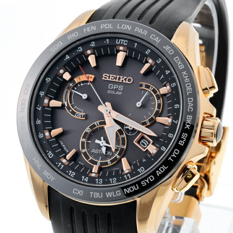 精工 Astron SBXB055 8X53-0AC0-2 黑色石英 GPS 太陽能手錶-1