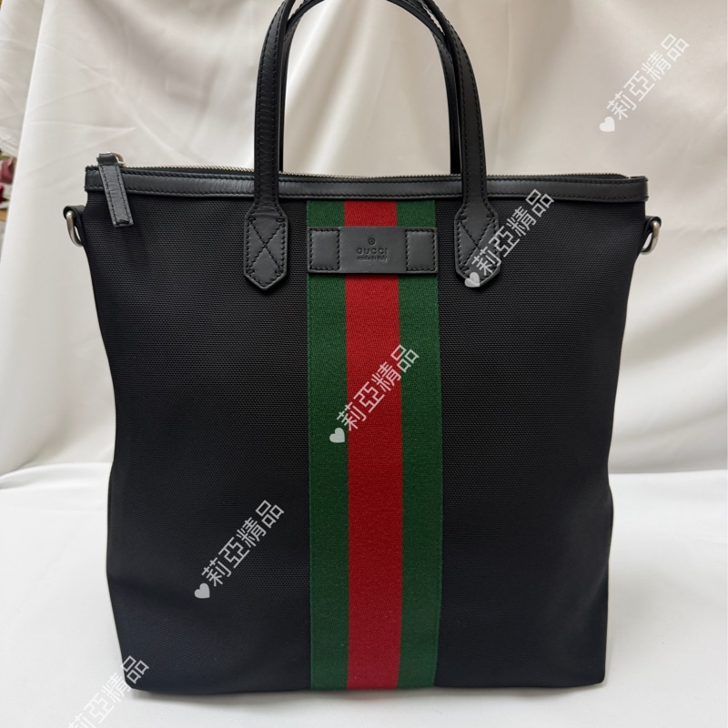 莉亞精品♡Gucci 直式托特包 黑 二手美包-2