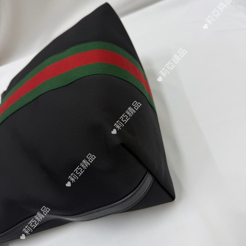 莉亞精品♡Gucci 直式托特包 黑 二手美包-8