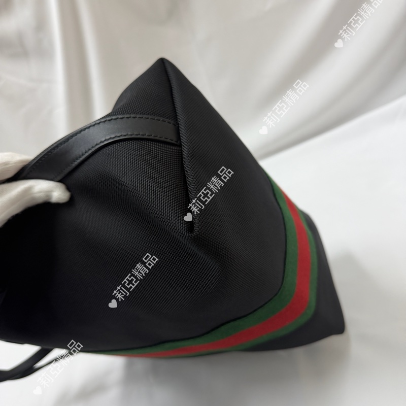 莉亞精品♡Gucci 直式托特包 黑 二手美包-9