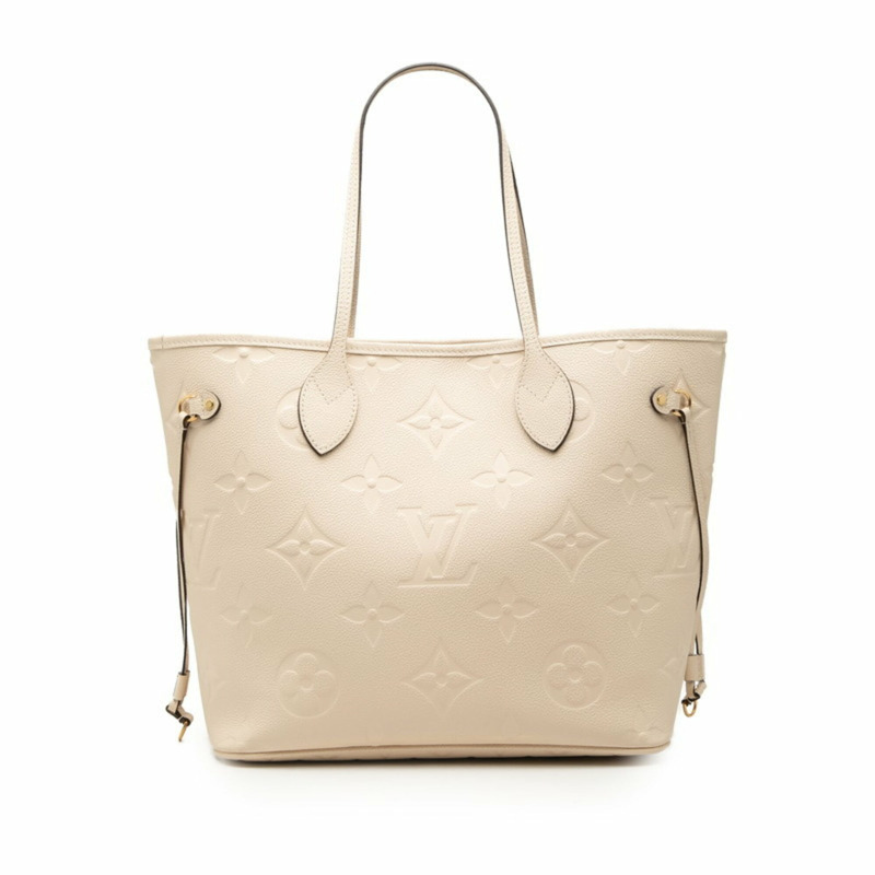 路易威登 Monogram Empreinte Neverfull MM 手提包/單肩包 M46676 米色皮革 女士 LOUIS VUITTON-0