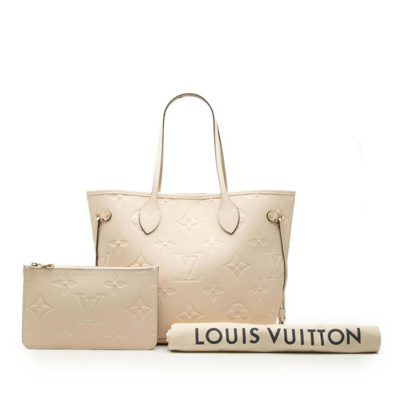 路易威登 Monogram Empreinte Neverfull MM 手提包/單肩包 M46676 米色皮革 女士 LOUIS VUITTON-5