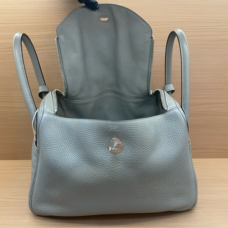 NO：C82 Hermes 愛馬仕 LINDY 灰色 銀扣TC 30 x刻 2016年 無附件-8
