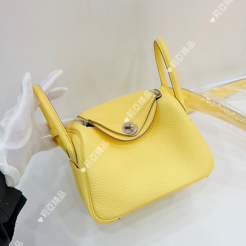 莉亞精品♡ Hermes mini Lindy 檸檬黃#b刻 全新未使用-2