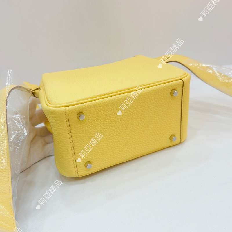 莉亞精品♡ Hermes mini Lindy 檸檬黃#b刻 全新未使用-5