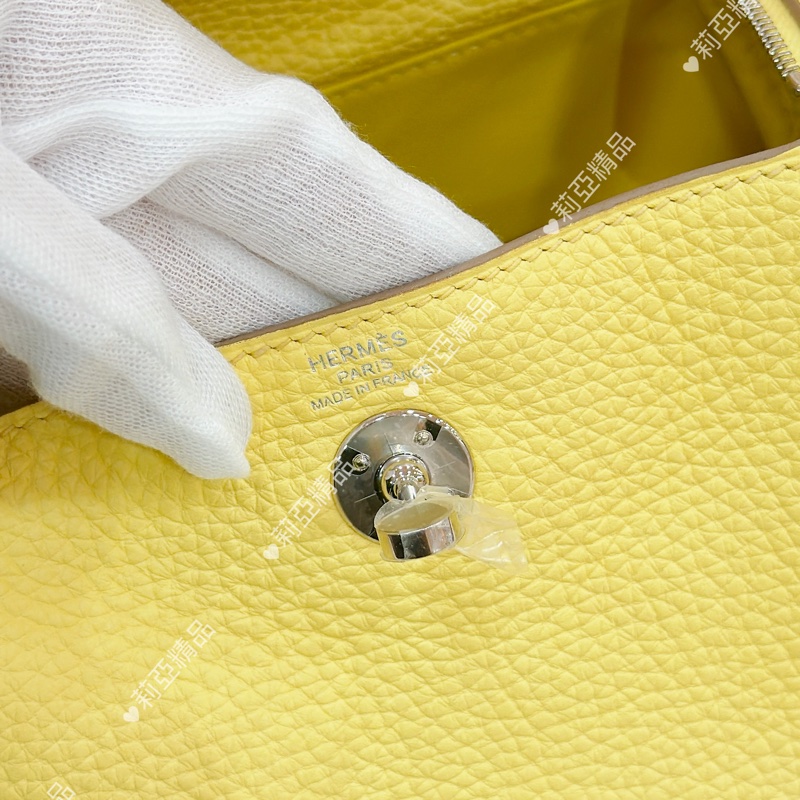 莉亞精品♡ Hermes mini Lindy 檸檬黃#b刻 全新未使用-10