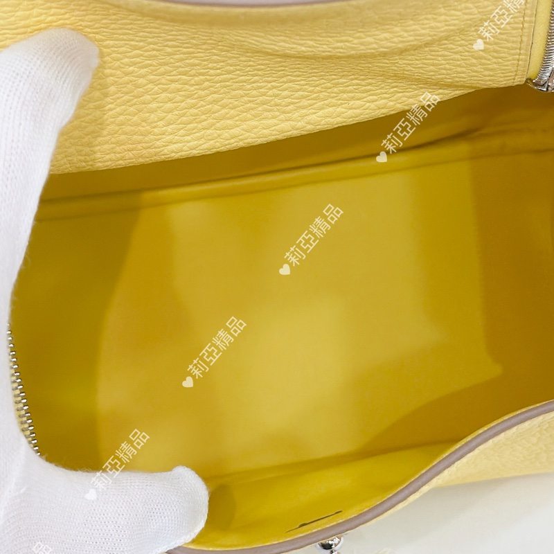 莉亞精品♡ Hermes mini Lindy 檸檬黃#b刻 全新未使用-11