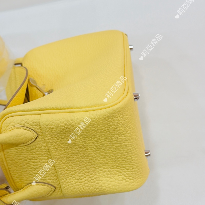 莉亞精品♡ Hermes mini Lindy 檸檬黃#b刻 全新未使用-15