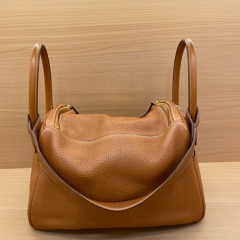 NO:C98 Hermes愛馬仕 LINDY 金棕色金扣TOGO 30，2017年 A  有塵袋 無盒子-1