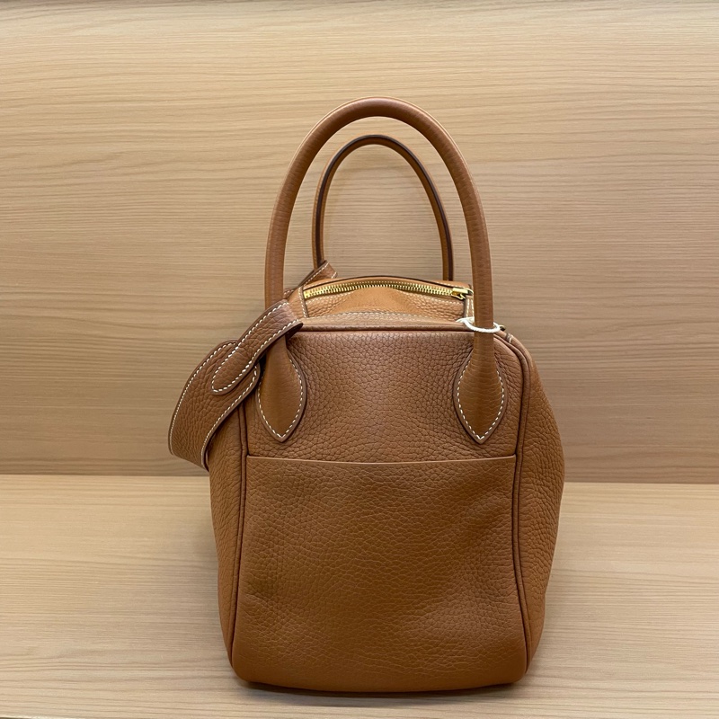 NO:C98 Hermes愛馬仕 LINDY 金棕色金扣TOGO 30，2017年 A  有塵袋 無盒子-3