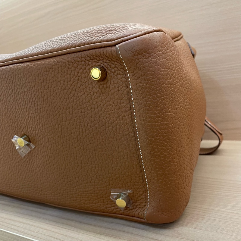 NO:C98 Hermes愛馬仕 LINDY 金棕色金扣TOGO 30，2017年 A  有塵袋 無盒子-6