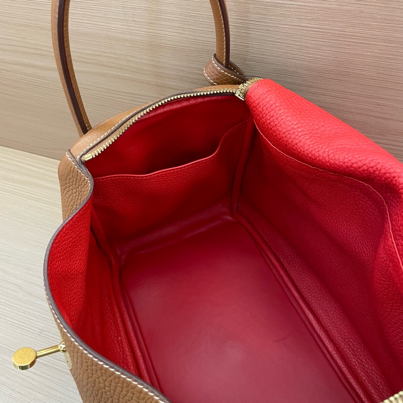 NO:C98 Hermes愛馬仕 LINDY 金棕色金扣TOGO 30，2017年 A  有塵袋 無盒子-10