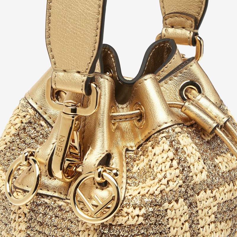 Fendi 女士 Mon Tresor迷你徽標抽繩手提包均碼碼MINI、12 X 10 X 18 CM-2