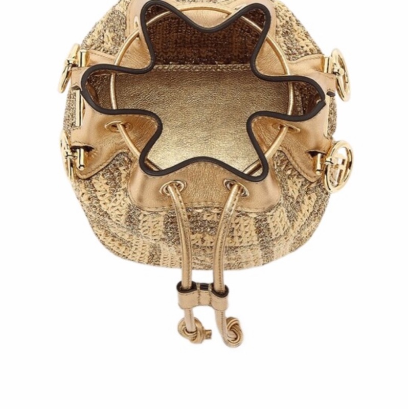 Fendi 女士 Mon Tresor迷你徽標抽繩手提包均碼碼MINI、12 X 10 X 18 CM-3