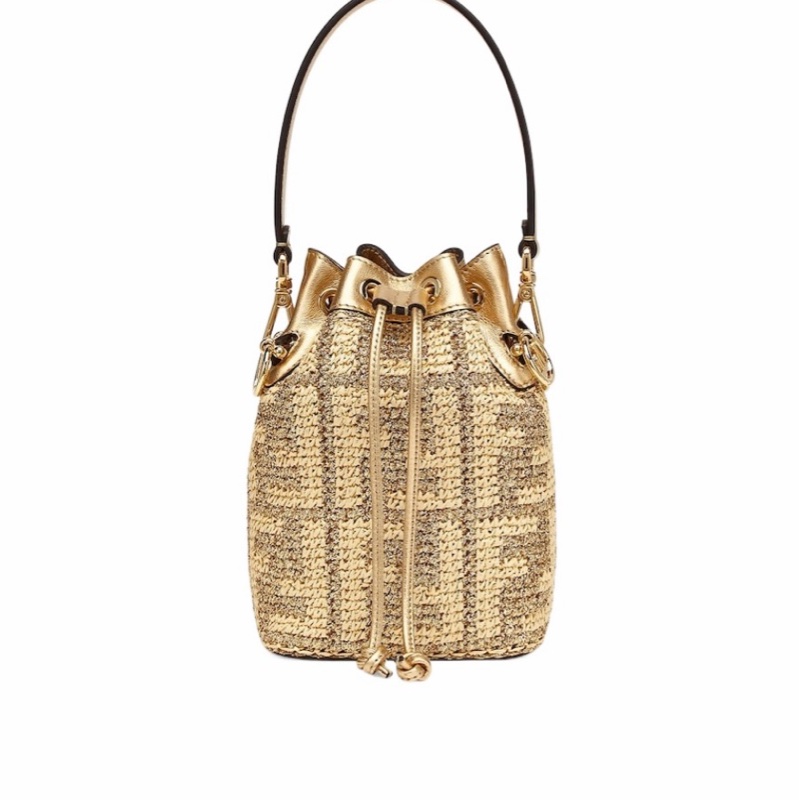 Fendi 女士 Mon Tresor迷你徽標抽繩手提包均碼碼MINI、12 X 10 X 18 CM-4