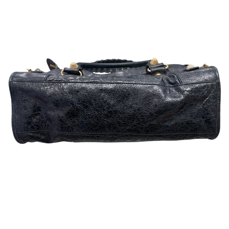 BALENCIAGA 巴黎世家 THE CITY 機車包 皮革 黑色 金釦-5