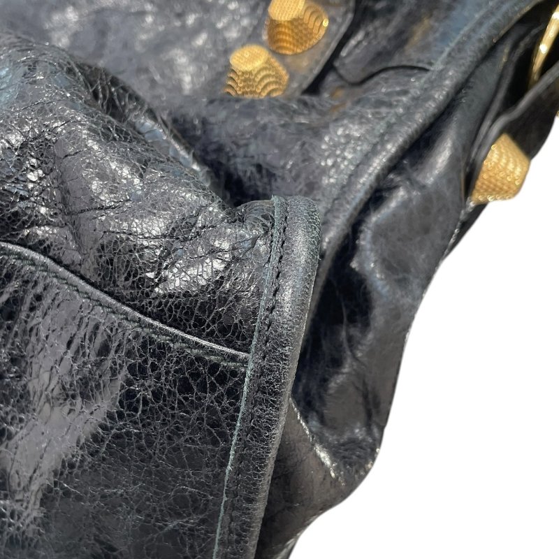 BALENCIAGA 巴黎世家 THE CITY 機車包 皮革 黑色 金釦-9