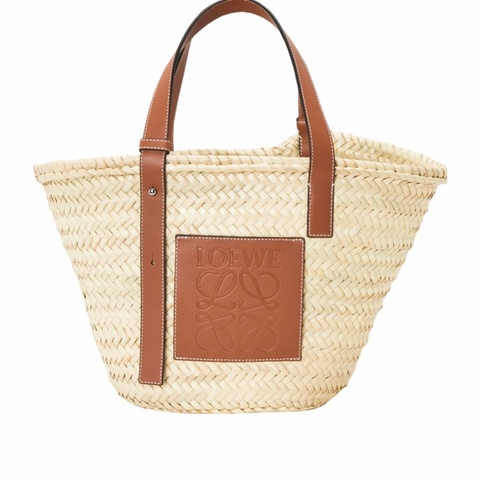 Loewe 女士 棕櫚葉和小牛皮籃子手提包均碼碼40cm*16cm*36.5cm