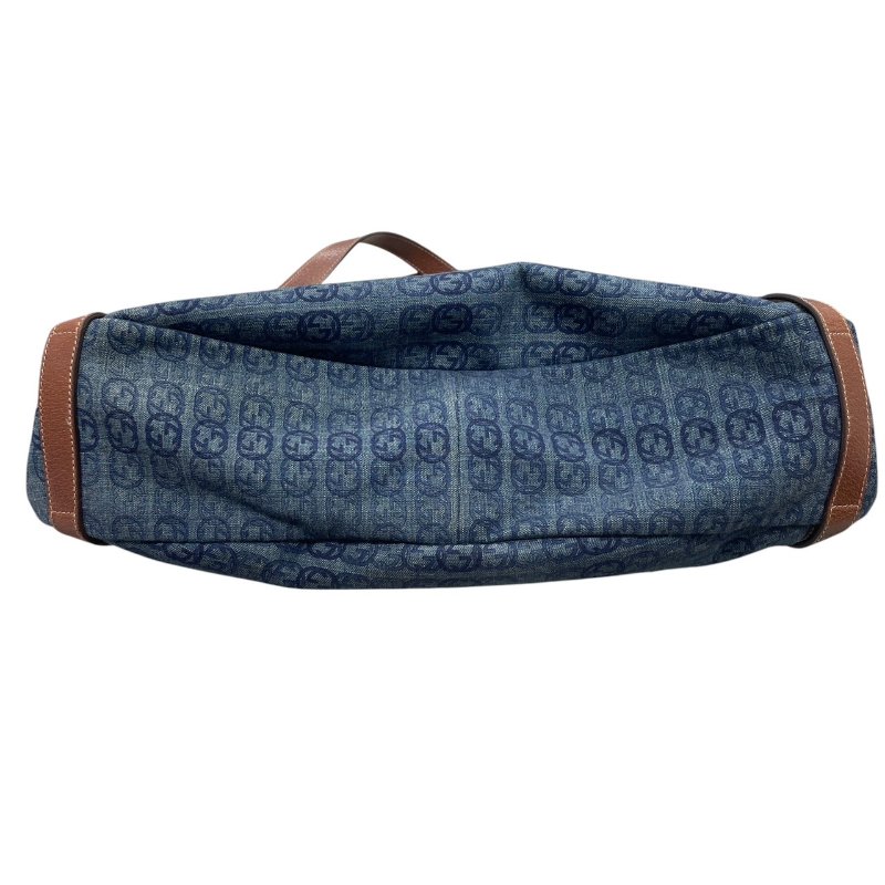 GUCCI 古馳 130736 托特包 丹寧布 藍色系 金釦-4