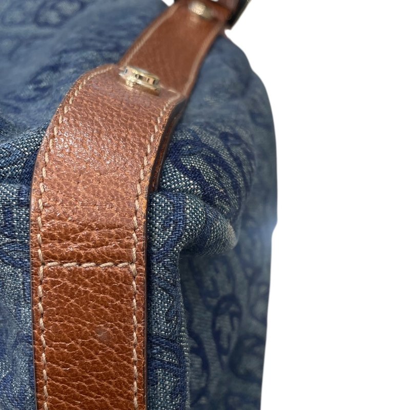 GUCCI 古馳 130736 托特包 丹寧布 藍色系 金釦-6