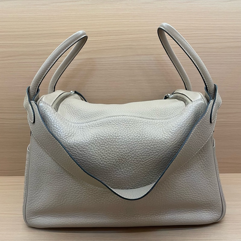 NO:C100 Hermes 愛馬仕 LINDY斑鳩灰 銀扣TC 34，2009年 框m 無附件-1