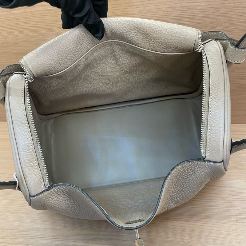 NO:C100 Hermes 愛馬仕 LINDY斑鳩灰 銀扣TC 34，2009年 框m 無附件-9