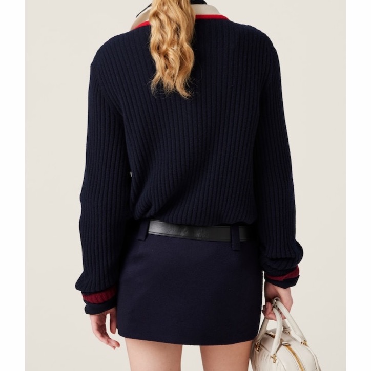 Miu Miu 女士 腰帶環半身裙IT-38 IT-40 IT-42碼-2