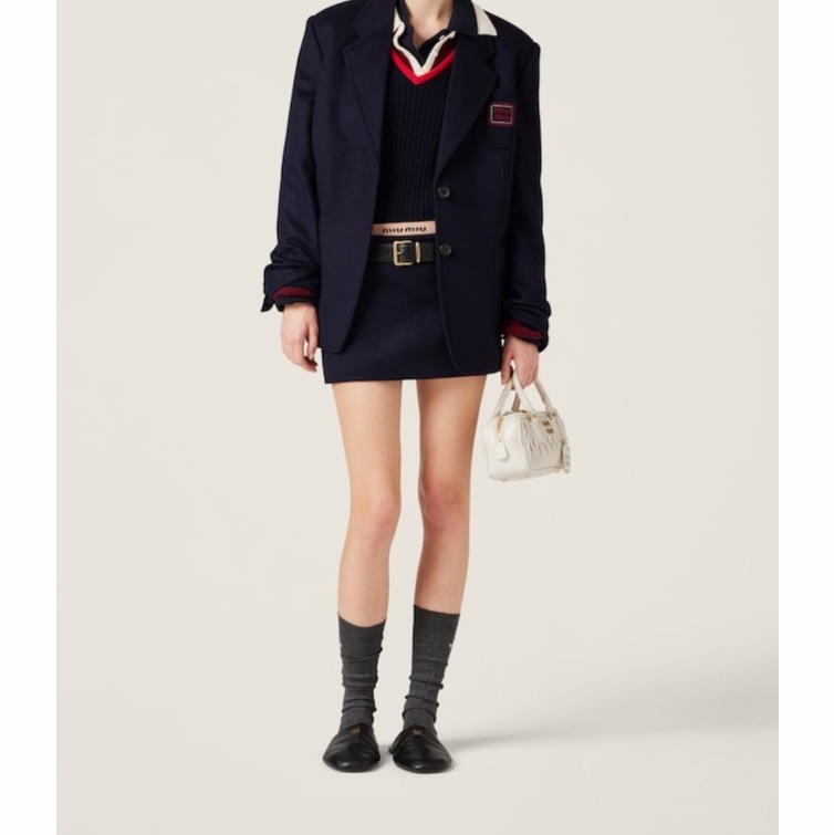 Miu Miu 女士 腰帶環半身裙IT-38 IT-40 IT-42碼-3