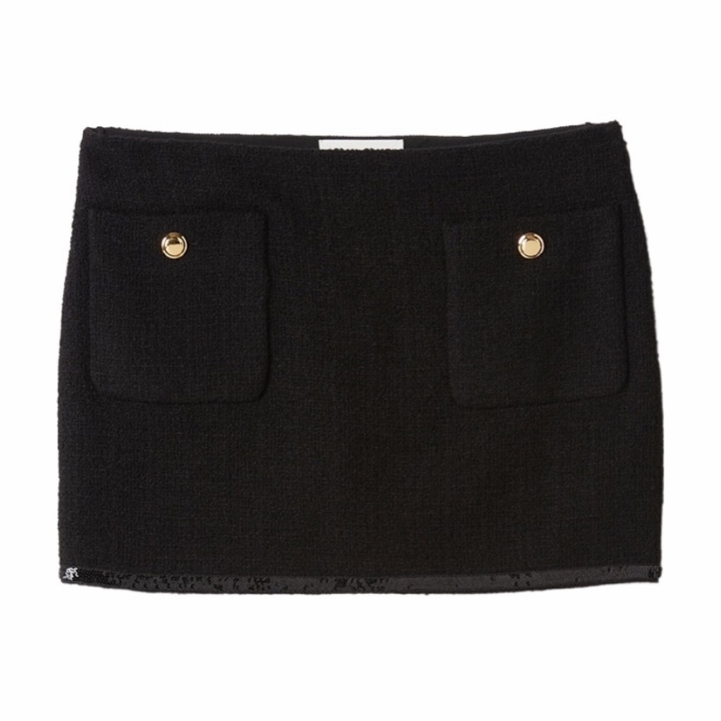 Miu Miu 女士 徽標羊毛半身裙IT-36 IT-38 IT-40碼-1