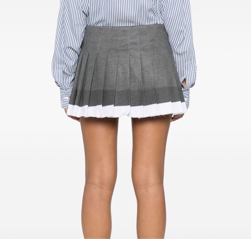 Miu Miu 女士 針織府綢褶皺迷你半身裙IT-36 IT-38 IT-40 IT-42碼-2