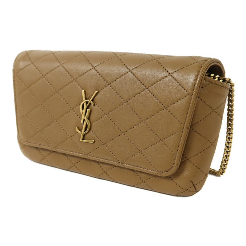 SAINT LAURENT 羊皮皮革Gaby Phone Holder鏈帶肩背袋-2