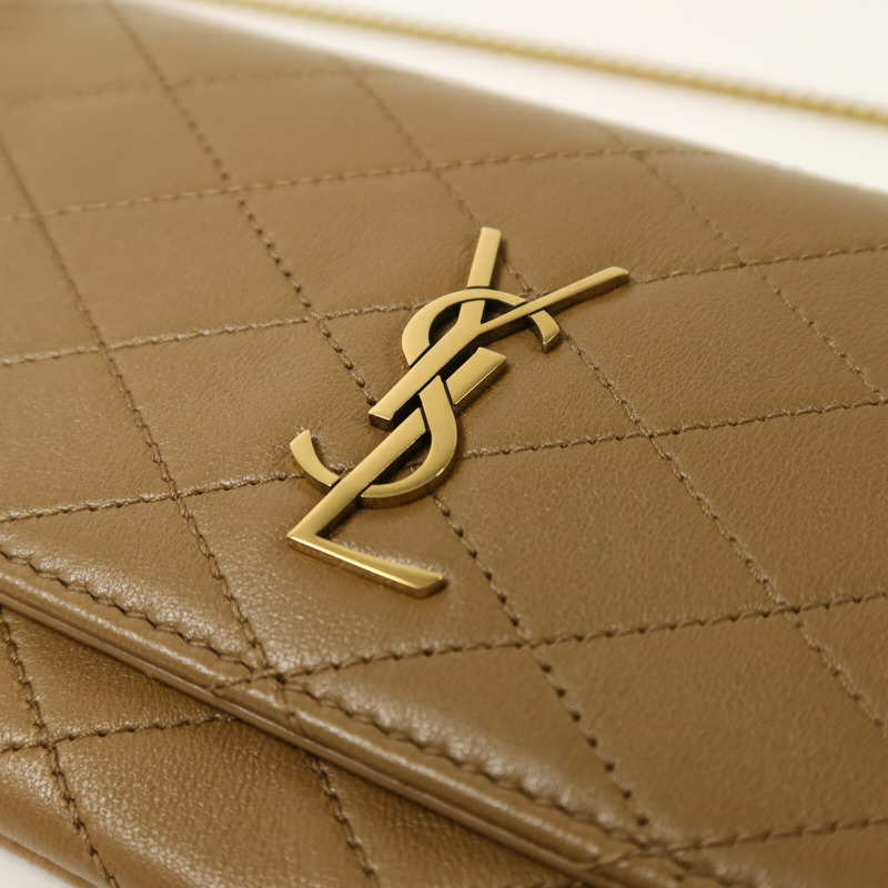 SAINT LAURENT 羊皮皮革Gaby Phone Holder鏈帶肩背袋-9