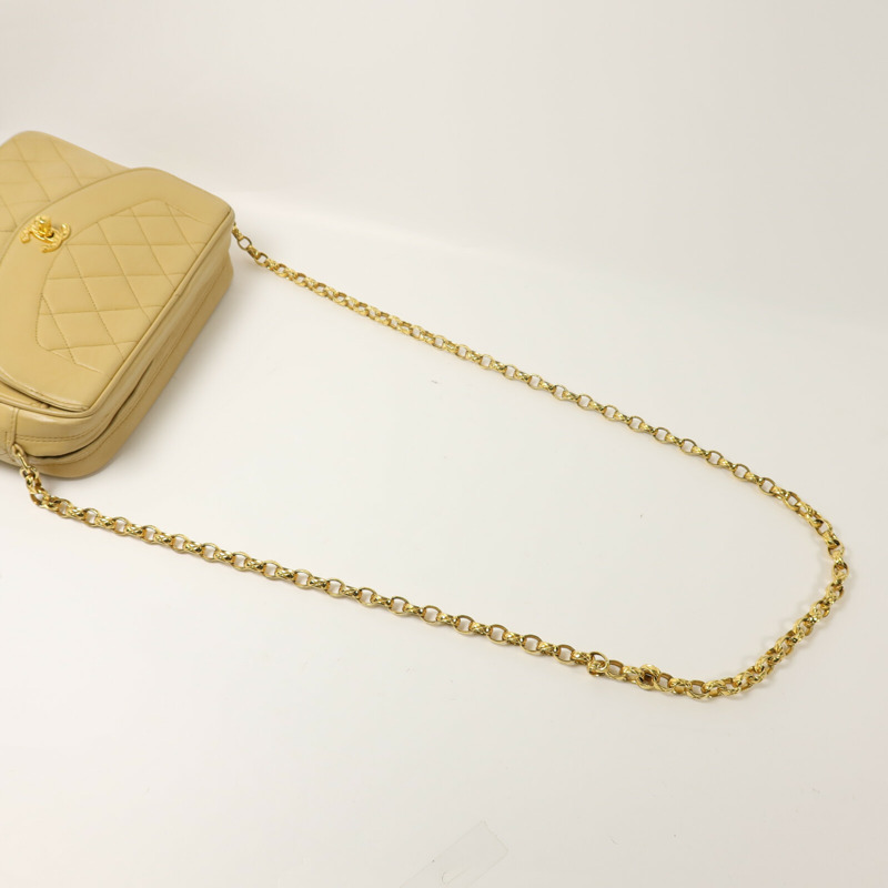CHANEL 羊皮皮革Vintage Chain Shoulder鏈帶肩背袋-9