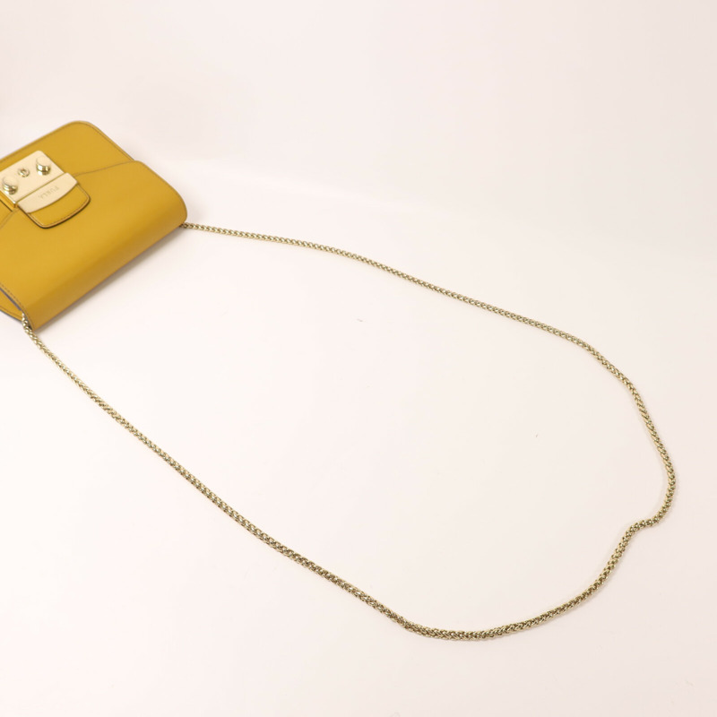 Furla 牛皮皮革Chain Shoulder鏈帶肩背袋-8