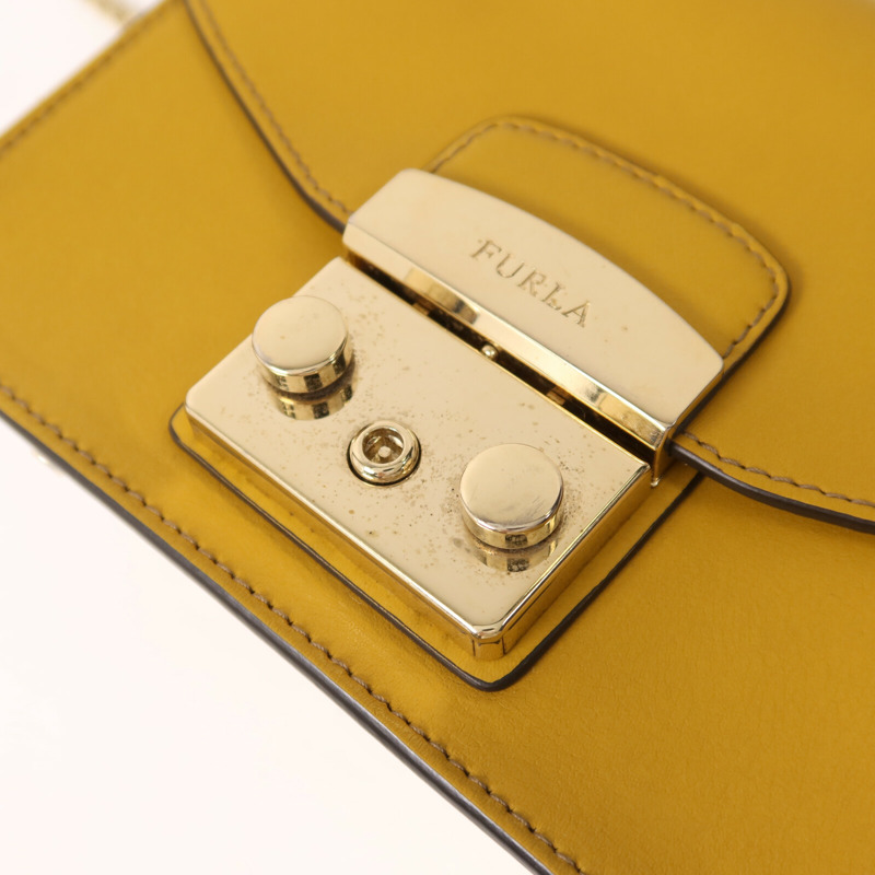 Furla 牛皮皮革Chain Shoulder鏈帶肩背袋-10