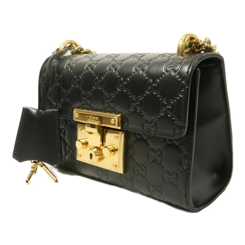 GUCCI 牛皮皮革Padlock鏈帶肩背袋-2