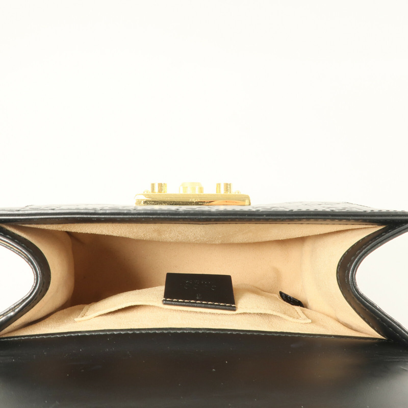 GUCCI 牛皮皮革Padlock鏈帶肩背袋-4