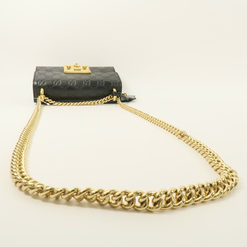 GUCCI 牛皮皮革Padlock鏈帶肩背袋-8