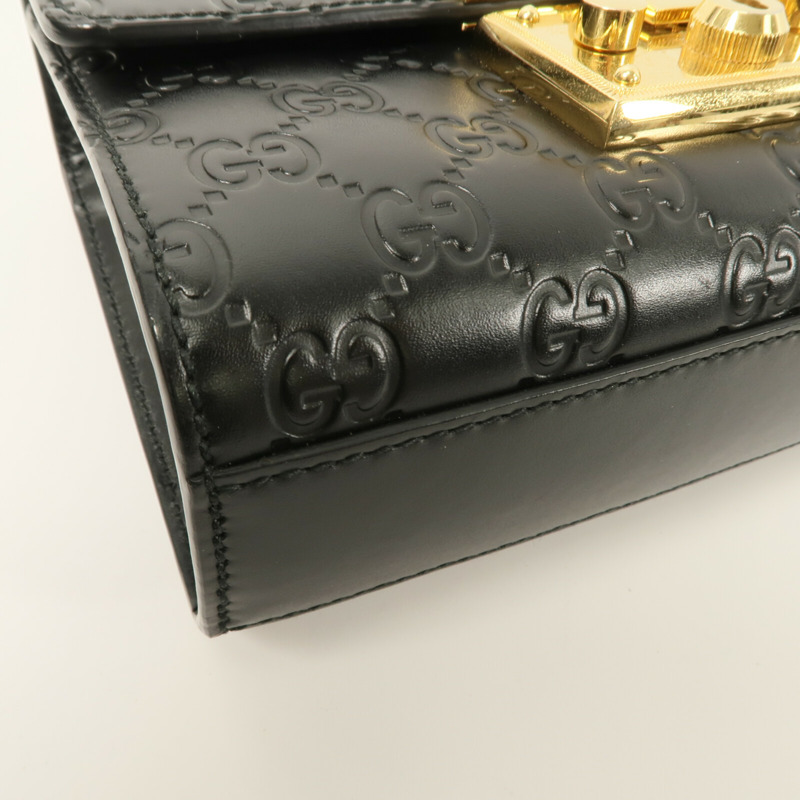 GUCCI 牛皮皮革Padlock鏈帶肩背袋-9